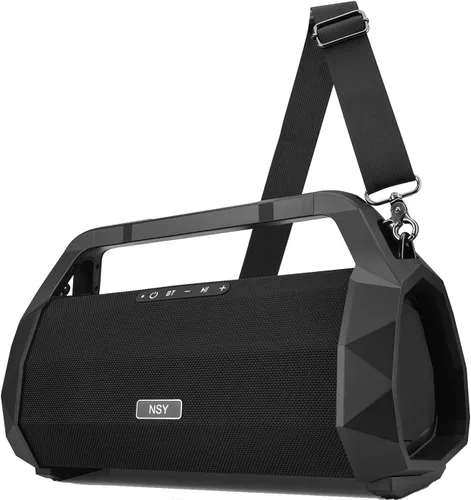 Boombox para exteriores de 120 W, altavoz Bluetooth portátil impermeable con TWS, graves fuertes, correa y mango incorporados, tiempo de