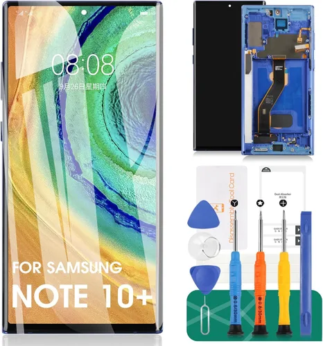 OLED para Samsung Note 10 Plus Reemplazo de pantalla para Samsung Galaxy Note 10 Plus 0.14 oz/0.18 oz Pantalla LCD para Galaxy SM-N975 SM-N976 Azul