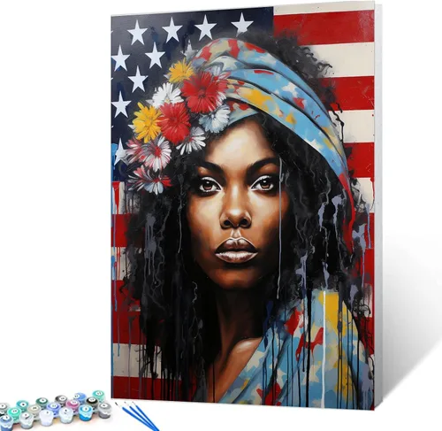 Miniatura 18 de Tucocoo Kits de pintura de globos coloridos por números con pinceles y pigmento acrílico sobre lienzo para adultos, cuadro de calle Banksy Little