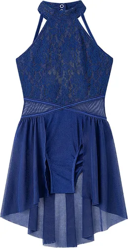 Miniatura 22 de Vestido de ballet lírico para niñas y niñas, sin mangas, encaje floral, leotardo contemporáneo, moderno disfraz de baile