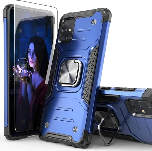 Miniatura 13 de Funda para Galaxy A71 5G con protector de pantalla, a prueba de caídas, ajuste delgado, con soporte para automóvil, funda protectora ligera