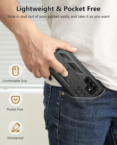 Miniatura 8 de FNTCASE Funda para Samsung Galaxy S22 Ultra: protector de pantalla integrado y soporte de cuerpo completo de doble capa resistente de grado militar
