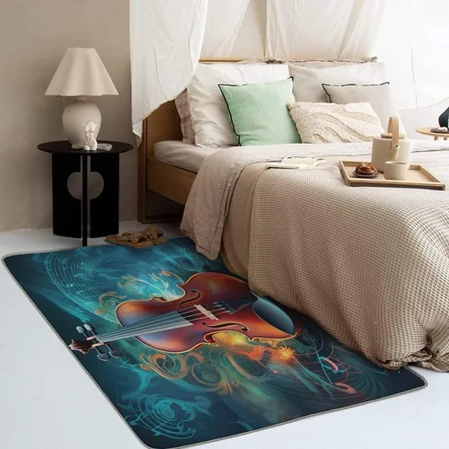 Miniatura 3 de Alfombras lavables para entrada, sala de estar, dormitorio, alfombra de guitarra y decoración del hogar, alfombra de área musical de 2 x 3 pulgadas