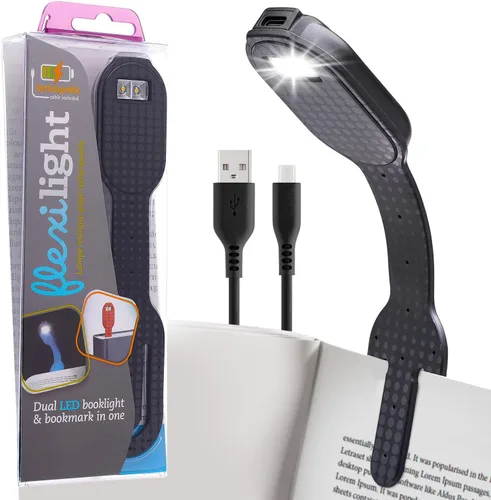 Miniatura 20 de Gifts for Readers & Writers Luz de libro recargable, luz de lectura con clip para cama, Flexilight 2 en 1 y marcapáginas, 12 horas de luz una vez