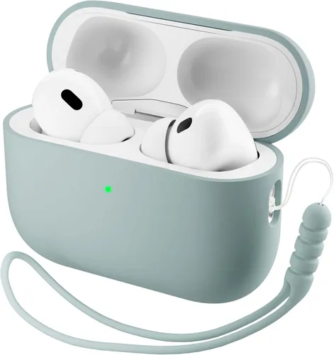 Miniatura 22 de ORNARTO Funda compatible con AirPods Pro 3 2025, silicona híbrida protectora completa para AirPods Pro de 3ª generación, cubierta frontal LED Azul