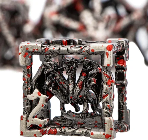 Miniatura 15 de ARUOHHA Juego de dados huecos de metal DND, dados D y D de oro antiguo, juegos de rol RPG, dados poliédricos con caja de regalo D20 D12 D10 D8 D6 D4