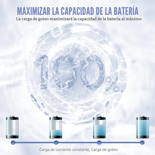 Miniatura 4 de POWEROWL 16 Bay AA AAA cargador de batería (actualizado, carga de alta velocidad) con luz LED inteligente y enchufe, para baterías recargables NIMH