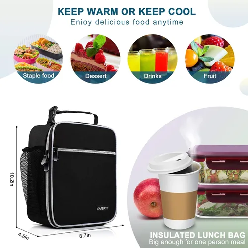 Miniatura 3 de Bolsa de almuerzo, caja de almuerzo aislada duradera, bolsa tipo tote reutilizable para adultos, bolsa de almuerzo para hombres, mujeres, adultos
