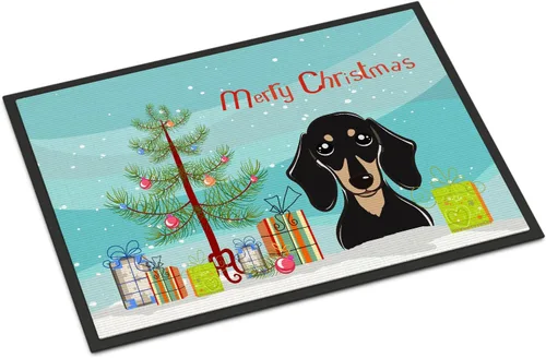 Miniatura 187 de Caroline's Treasures BB1616MAT - Tapete para puerta delantera de árbol de Navidad y sabueso afgano de 18 x 27 pulgadas, para interiores