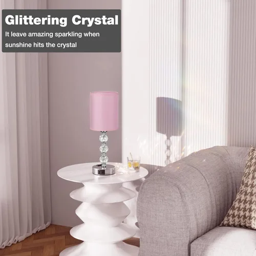 Miniatura 2 de Lámparas de noche táctiles blancas para dormitorios, lámpara de mesa de cristal con puerto de carga USB C+A y mesita de noche de salida de CA