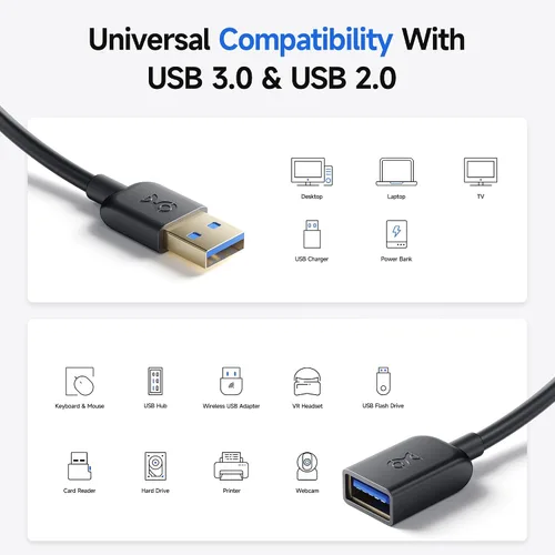 Miniatura 4 de Cable de extensión USB 3.0 tipo A, macho a hembra, de Cable Matters, Negro