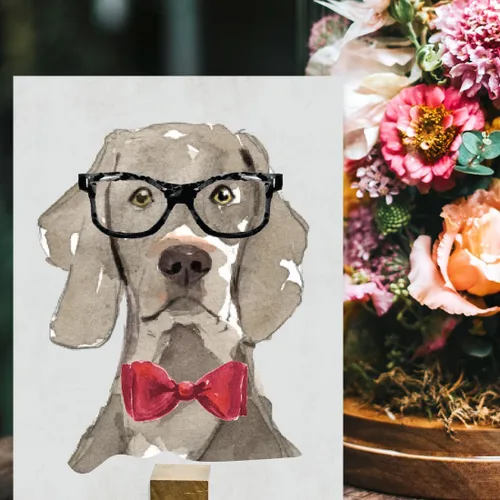 Miniatura 147 de Andaz Press Póster impreso para pared de perro, 8.5 x 11 pulgadas, Bulldog inglés con gafas negras, 1 paquete, regalo de cumpleaños de Navidad, sin