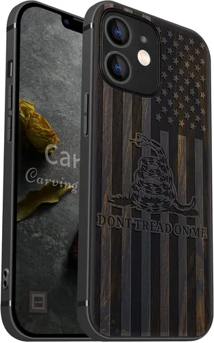 Miniatura 15 de Carveit Funda magnética de madera para iPhone 12 [madera real dura y TPU suave] a prueba de golpes, funda de madera única y elegante compatible