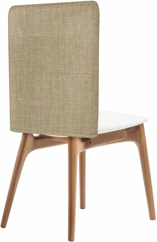 Miniatura 22 de Paquete de 4 fundas de lino beige para sillas de comedor, color liso puro, lavable, extraíble, fundas para sillas de respaldo, funda de respaldo