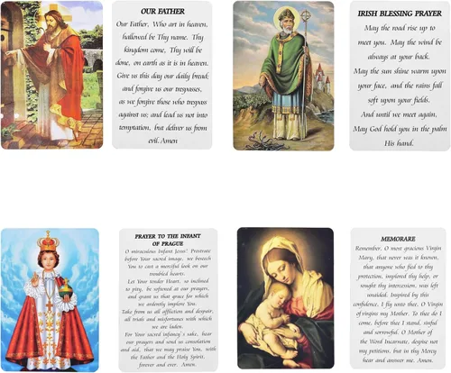 Miniatura 3 de Tarjetas sagradas católicas de oración con caja de metal, regalos católicos, tarjetas sagradas surtidas con santos católicos y oraciones, 144