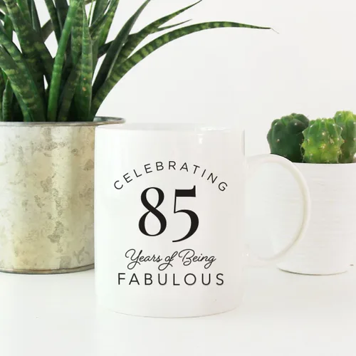 Miniatura 2 de Andaz Press Taza de café divertida de cumpleaños de 11 onzas, regalo de broma para celebrar 85 años de ser fabuloso, 1 paquete, ideas de regalo