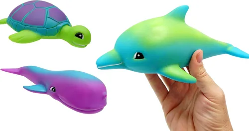 JA-RU Animales acuáticos blandos para chorros oceánicos (1 juguete acuático surtido) Divertidos juguetes de espuma flotante de animales marinos para