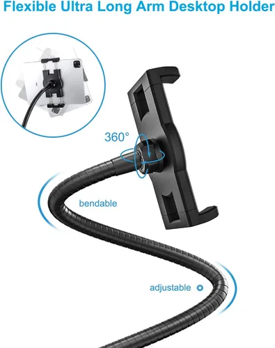 Miniatura 6 de Z Fold - Soporte plegable para automóvil, soporte para tableta, riel de asiento de coche/camión, soporte de suelo ajustable con cuello de cisne