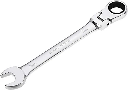Miniatura 19 de uxcell Llave combinada de trinquete de cabeza flexible de 0.512 in métrica 72 dientes 12 puntos trinquete caja terminada herramientas de llave