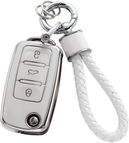 Miniatura 24 de YO&YOYE - Funda para llavero Ford con llavero, protector de llavero de TPU suave para F150 Explorer Mustang Edge Lincoln MKZ MKX MKC