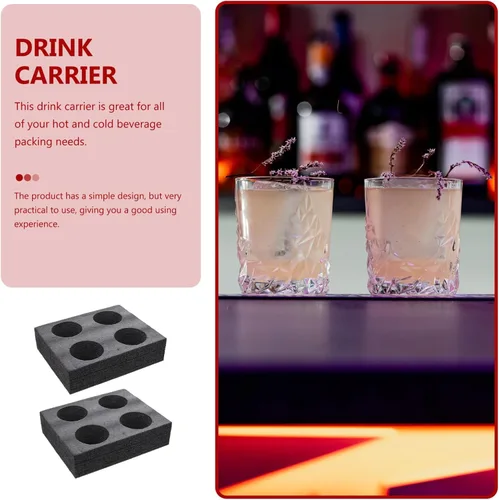 Miniatura 3 de Cabilock Herramientas portátiles de embalaje de bebidas 2 paquetes de bandejas portavasos, organizador de viaje para tazas de diseño de bandeja