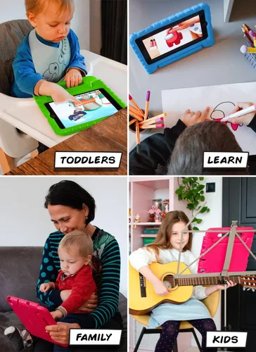 Miniatura 7 de Cooper Dynamo - Funda protectora resistente para Samsung Tab A 10.1 (2016) T580 T585 solo Funda a prueba de niños con soporte, asa, protector