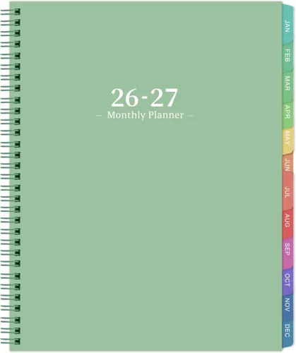 Miniatura 12 de Planificador Mensual 2026 – Planificador/Calendario 2026, enero de 2026 a diciembre de 2026, Planificadores mensuales con pestañas coloridas