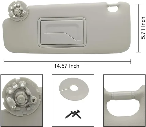 Miniatura 3 de Visera parasol gris para lado izquierdo del conductor con espejo con tornillos compatible con Chevrolet Cruze 2011-2016 Reemplazo 95034256 95034253