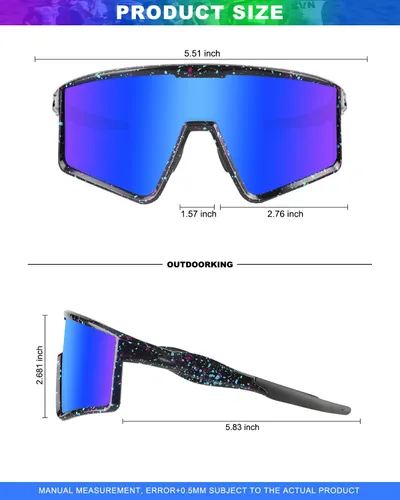 Miniatura 5 de Xiyalai Gafas de sol para ciclismo para hombres y mujeres, lentes de sol deportivos con protección UV para correr, lentes de sol para béisbol