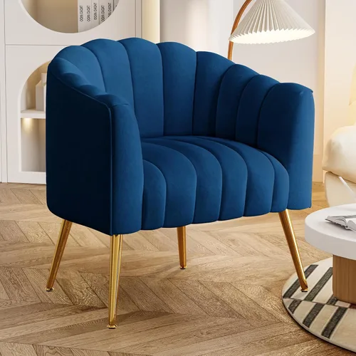 Miniatura 11 de Dewhut Silla decorativa de calabaza de gran tamaño, modernas y cómodas sillas tapizadas de terciopelo, sillón individual de lujo para sala de estar