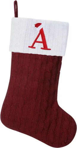 Miniatura 75 de Medias de Navidad personalizadas de 19 pulgadas con iniciales bordadas, medias de Navidad de punto negro para decoraciones de vacaciones familiares