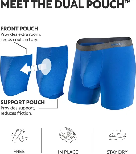 Miniatura 2 de Separatec Calzoncillos tipo bóxer para hombre con bolsa de bola, transpirable, rayón refrescante, hecho de ropa interior de bambú, paquete de 3 o 6