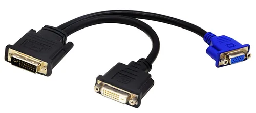 Miniatura 3 de Wyse - Cable divisor DVI-I a DVI-D y VGA de 10 pulgadas, doble monitor compatible con Dell OptiPlex GX620 SC280 y más