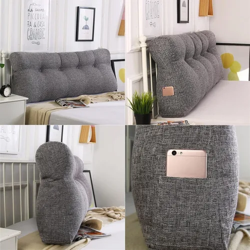 Miniatura 4 de Almohada lumbar rectangular perfecta, almohada grande para cabecero, soporte de posicionamiento de cama, cojín de cabecera de lectura para cama