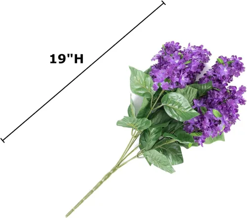 Miniatura 3 de Factory Direct Craft Arbusto lila artificial morado para arreglos florales de seda y exhibiciones de primavera (19 pulgadas)