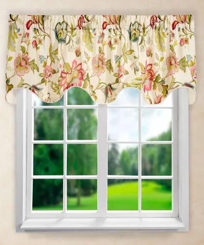Miniatura 17 de Par de cortinas Brissac con cintas, de Ellis Curtain, 70 x 63", color rojo