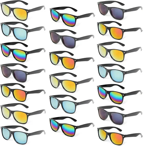 YQVIE Paquete de 20 lentes de sol para adultos al por mayor para hombres y mujeres a granel de los años 70, gafas baratas retro para suministros de