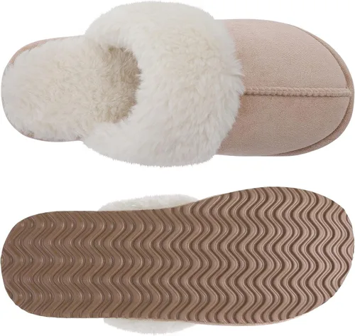 Miniatura 5 de Litfun Pantuflas mullidas de espuma viscoelástica para mujer, zapatos de invierno para interiores y exteriores