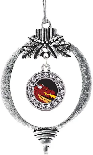 Miniatura 195 de Inspired Silver - Twin One - Adorno festivo de Navidad de plata - Adorno festivo de árbol de Navidad con dije de círculo y circonita cúbica