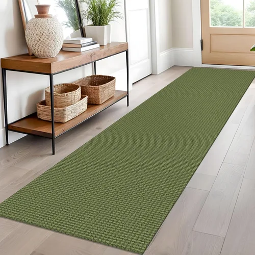 Miniatura 206 de EARTHALL Alfombra de pasillo 3x14 pies, alfombras lavables extra largas para pasillos, tejidas, antideslizante, alfombra trenzada para entrada
