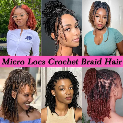 Miniatura 6 de COOKOO 9 paquetes de extensiones de cabello sintético de ganchillo pretrenzado de 6 pulgadas, trenzas mini de pasión preenlazadas, trenzas 1b#