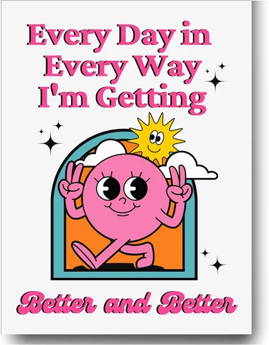 Póster retro para pared, decoración de pared inspiradora, póster motivacional de mentalidad de crecimiento, cita positiva, afirmación de moda, Mejor
