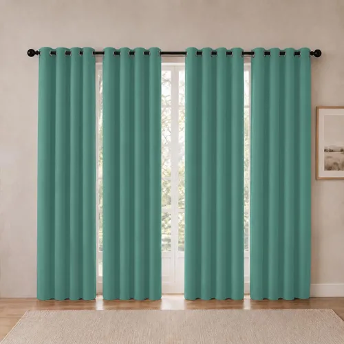 Miniatura 50 de Cortinas de oscurecimiento de habitación de 45 pulgadas de largo para dormitorio y sala de estar, cortinas térmicas aislantes con ojales