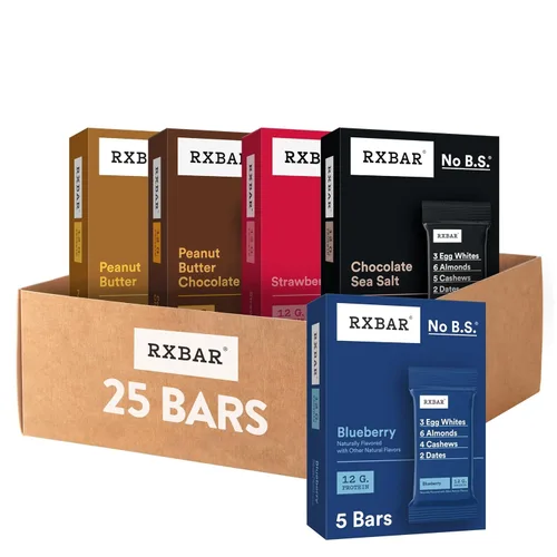 RXBAR Barras de proteínas, barras de aperitivos, paquete variado (5 cajas, 25 unidades)