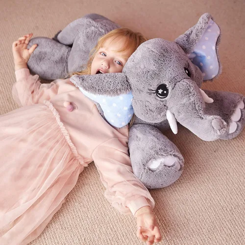 Miniatura 6 de IKASA Juguete de Peluche de Elefante Gigante, Juguete de Peluche de Animal de 29", Juguetes Suaves Grandes Jumbo, Tamaño Enorme Lindo Peluche