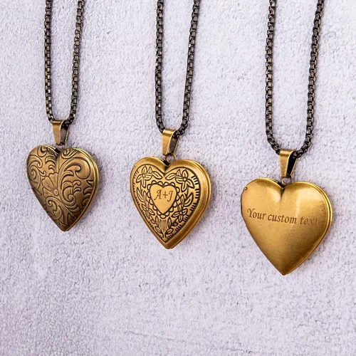 Miniatura 6 de Fanery sue Heart Locket Necklace That Holds Pictures Customized Photo Necklaces Personalized Lockets with Picture inside