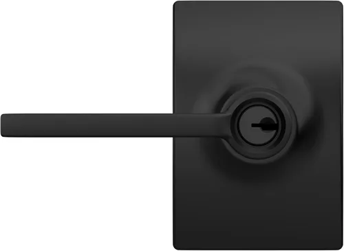 Miniatura 7 de Schlage F51A LAT 622 CEN Latitude - Manilla de puerta con moldura Century, cerradura de entrada con llave, color negro mate