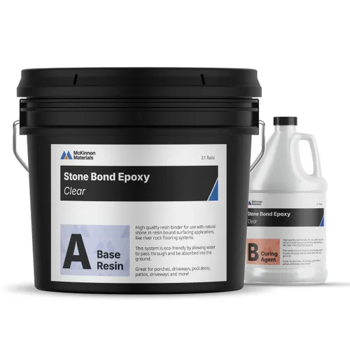 Miniatura 7 de McKinnon Stone Bond Epoxi, Kit de 20 Galones, Epoxi de Superficie Ligada con Resina para Grava y Piedra de Guijarro, Transforma Fácilmente tu
