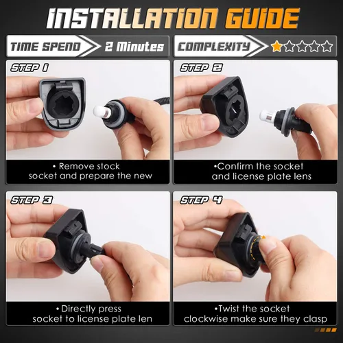 Miniatura 7 de HERCOO Luces LED para matrícula, cubierta de lente y arnés de cable de la lámpara trasera compatible con Silverado Sierra Avalanche Suburban