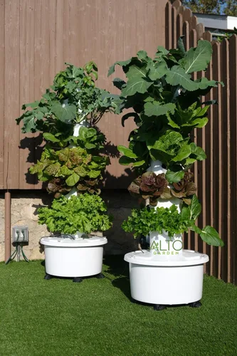 Miniatura 6 de Torre Hidropónica GX Torre Plantadora Vertical Kit de Sistema de Cultivo Hidropónico Grado Alimentario con 24 Macetas de Red